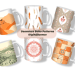 Seamless Boho Patterns Mug Mockup Digi Affluence