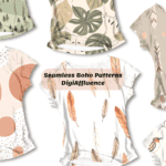 Seamless Boho Patterns Tshirt Mockup Digi Affluence